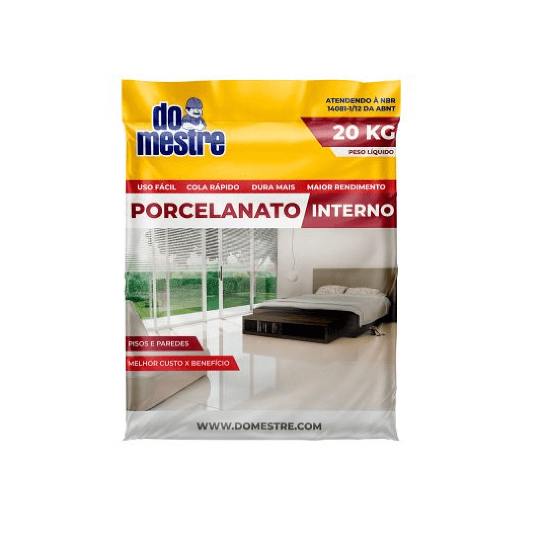 Saco de argamassa ACII para porcelanato interno de 20 kg da Do Mestre